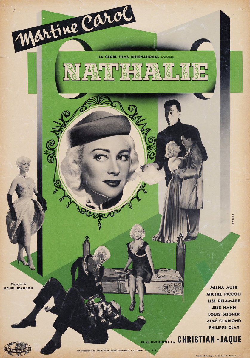 Fotobusta 2 per il film Nathalie (1957), dipinto da Renato Ferrini
