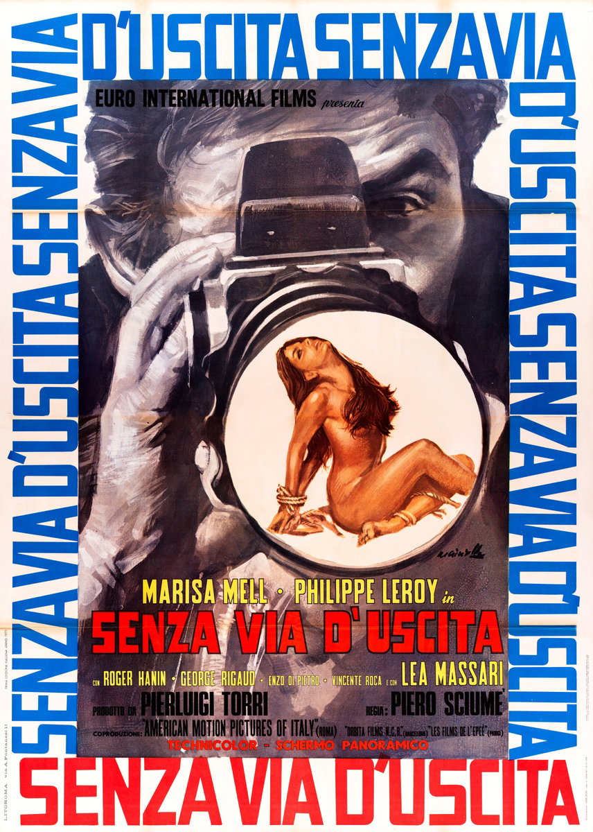 Manifesto 2 per il film Senza via d'uscita (1971), dipinto da Averardo Ciriello