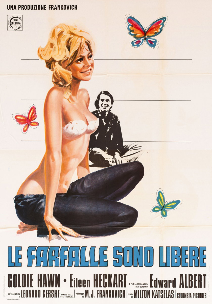 Manifesto 2 per il film Le farfalle sono libere (1972), dipinto da Landi