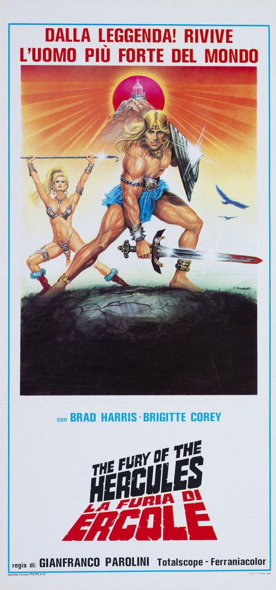 Locandina 2 per il film La furia di Ercole (1962), dipinto da Ezio Tarantelli