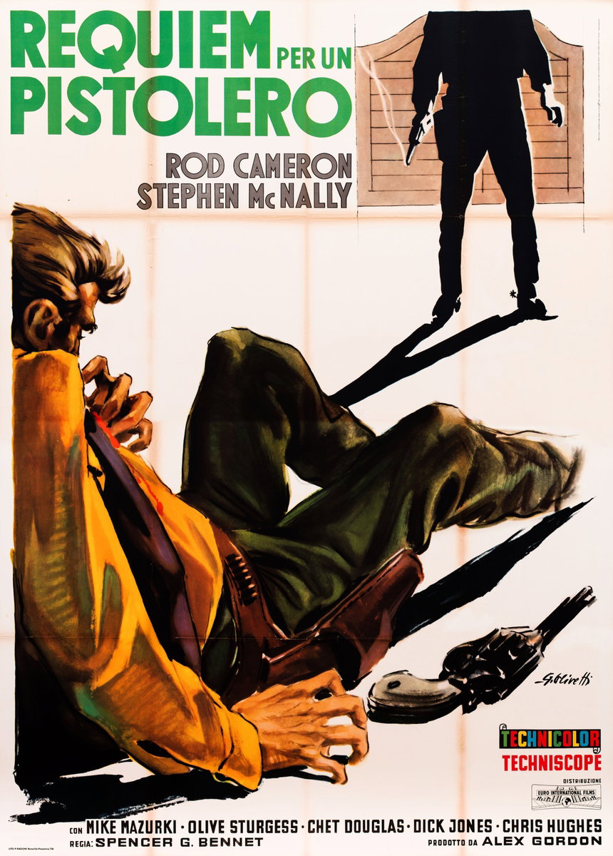 Manifesto 2 per il film Requiem per un pistolero (1965), dipinto da Giorgio Olivetti