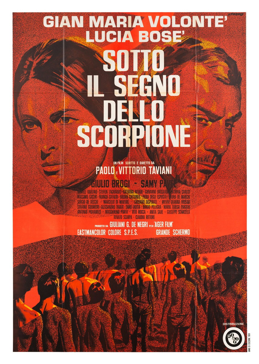 Manifesto 2 per il film Sotto il segno dello scorpione (1969), dipinto da Franco Picchioni