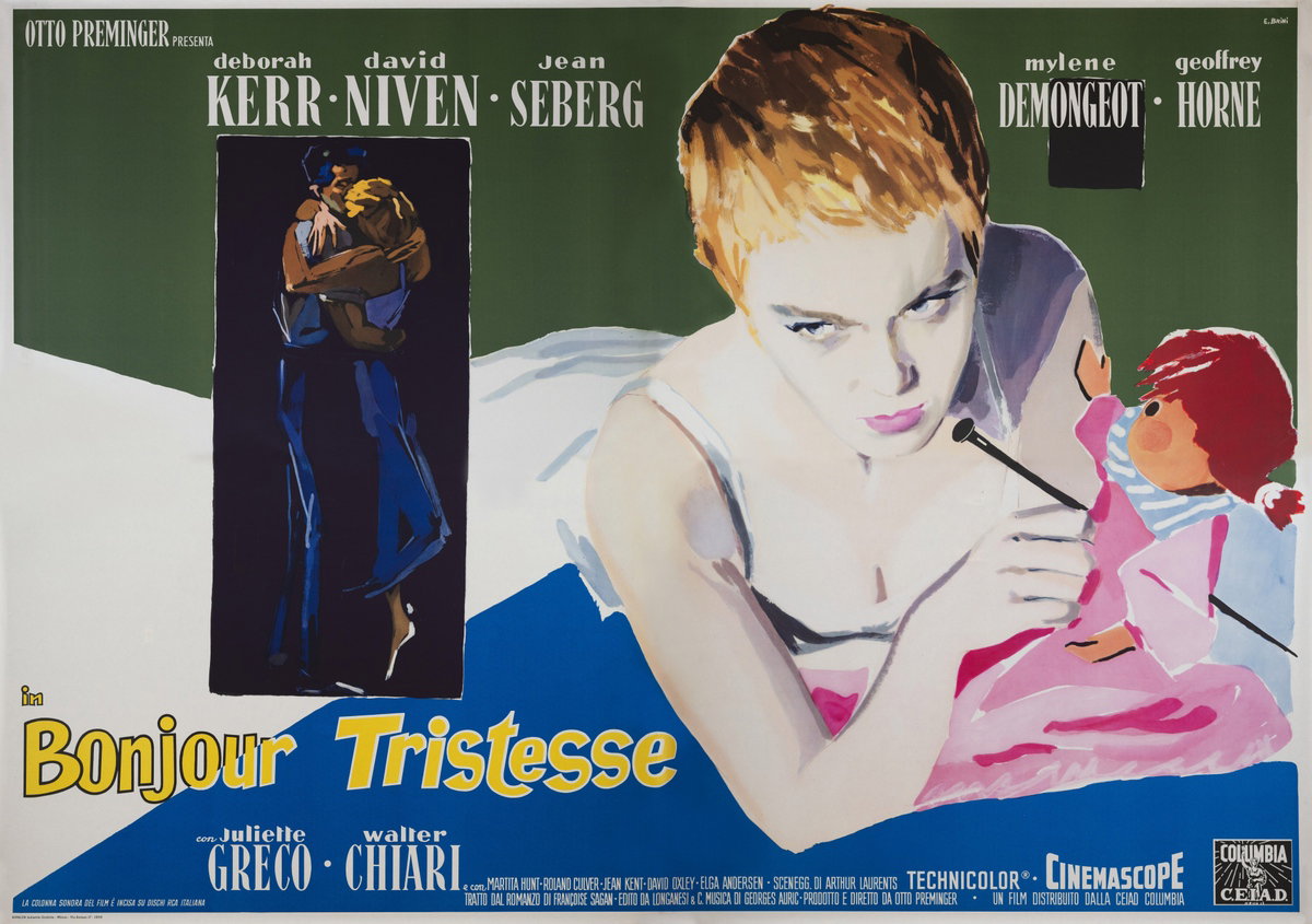 Manifesto 3 per il film Buongiorno tristezza! (1958), dipinto da Ercole Brini