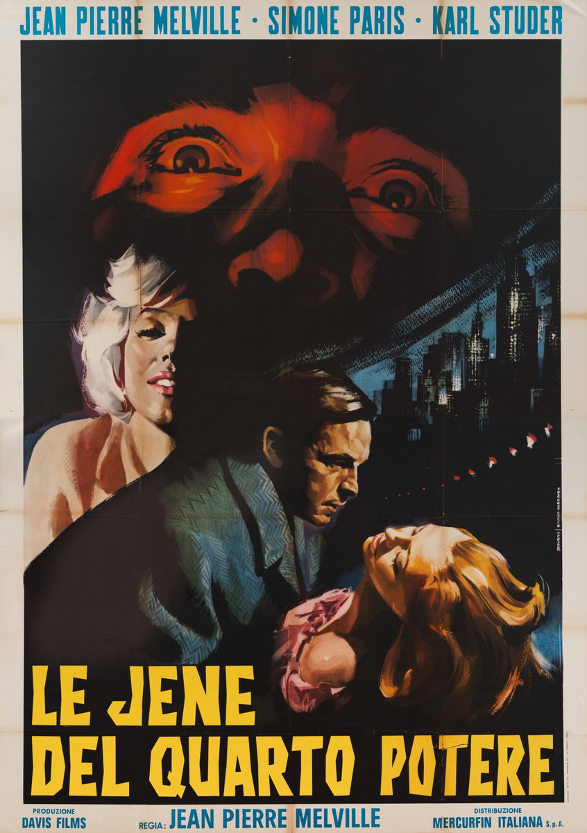 Manifesto 2 per il film Le jene del quarto potere (1959), dipinto da Mario Piovano