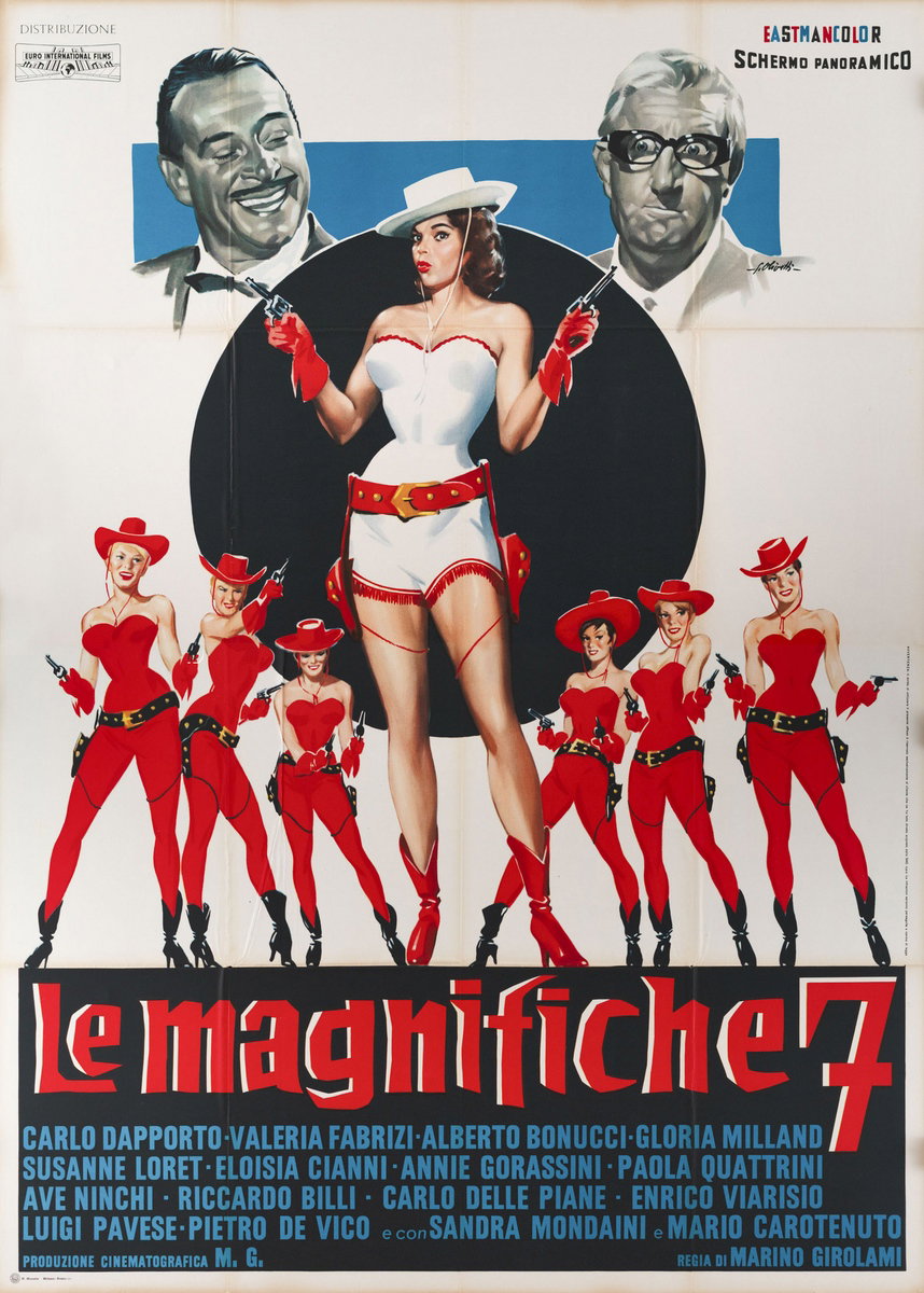 Poster 2 for the film Le magnifiche 7 (1961), painted by Giorgio Olivetti