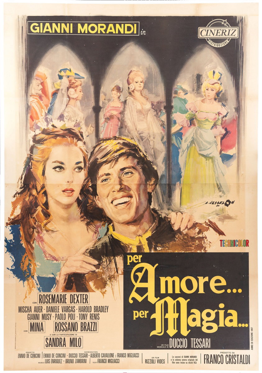 Manifesto 2 per il film Per amore... per magia... (1967), dipinto da Angelo Cesselon