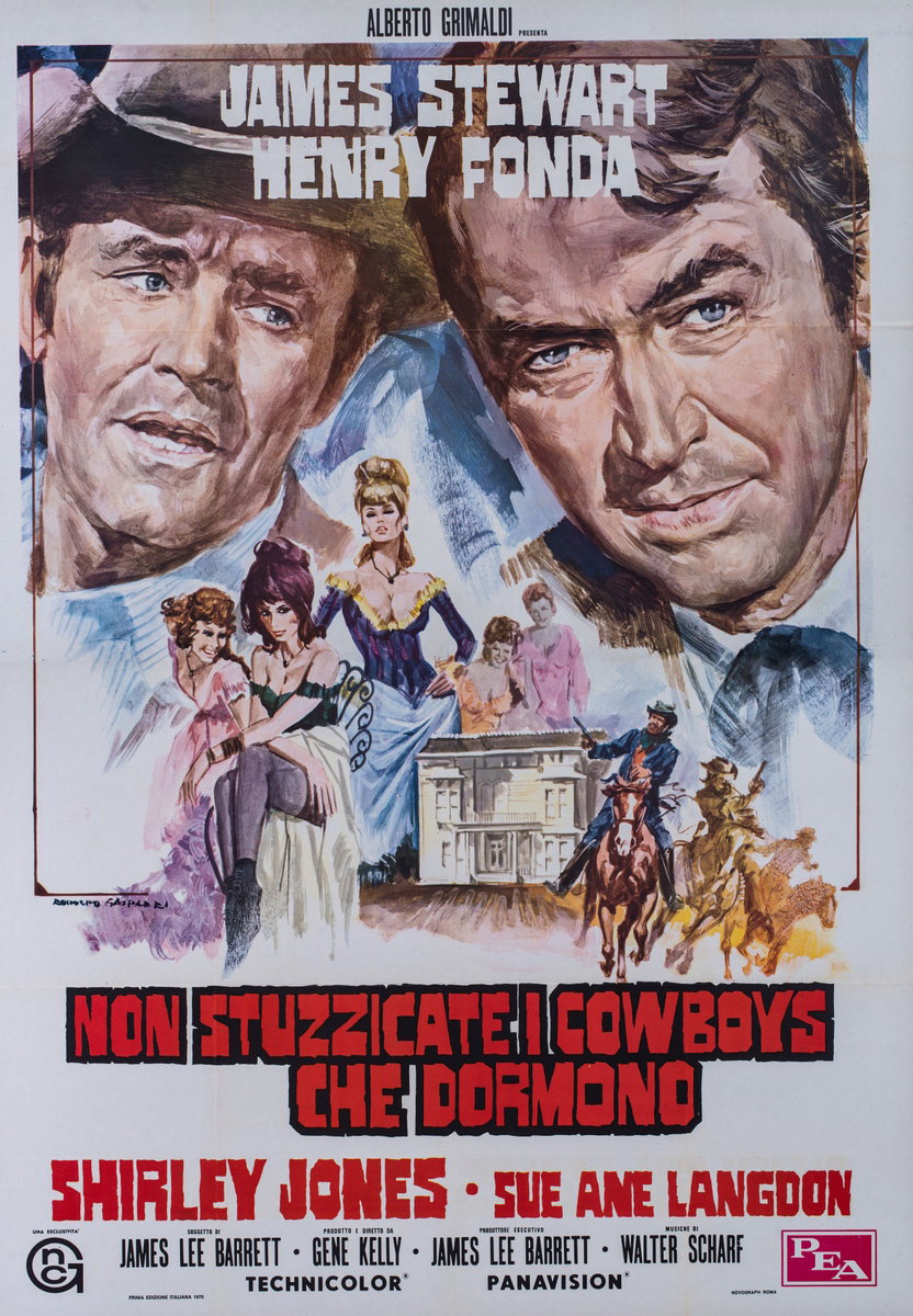 Manifesto 2 per il film Non stuzzicate i cowboys che dormono (1970), dipinto da Rodolfo Gasparri