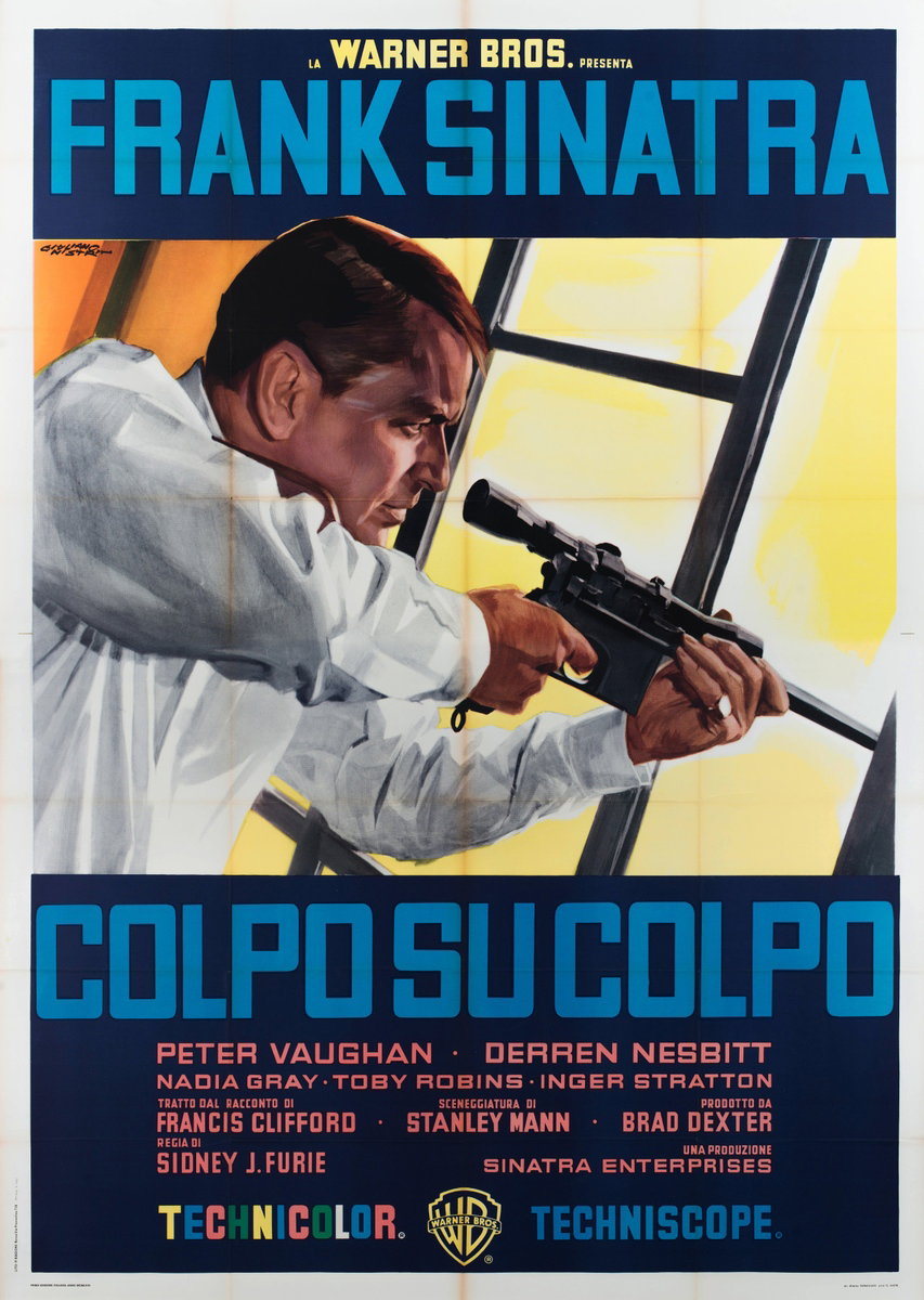 Poster 2 for the film The Naked Runner (1967), painted by Giuliano Nistri