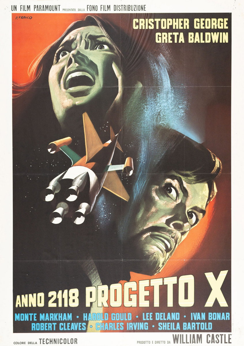 Manifesto 2 per il film Anno 2118 - Progetto X (1968), dipinto da Franco Picchioni