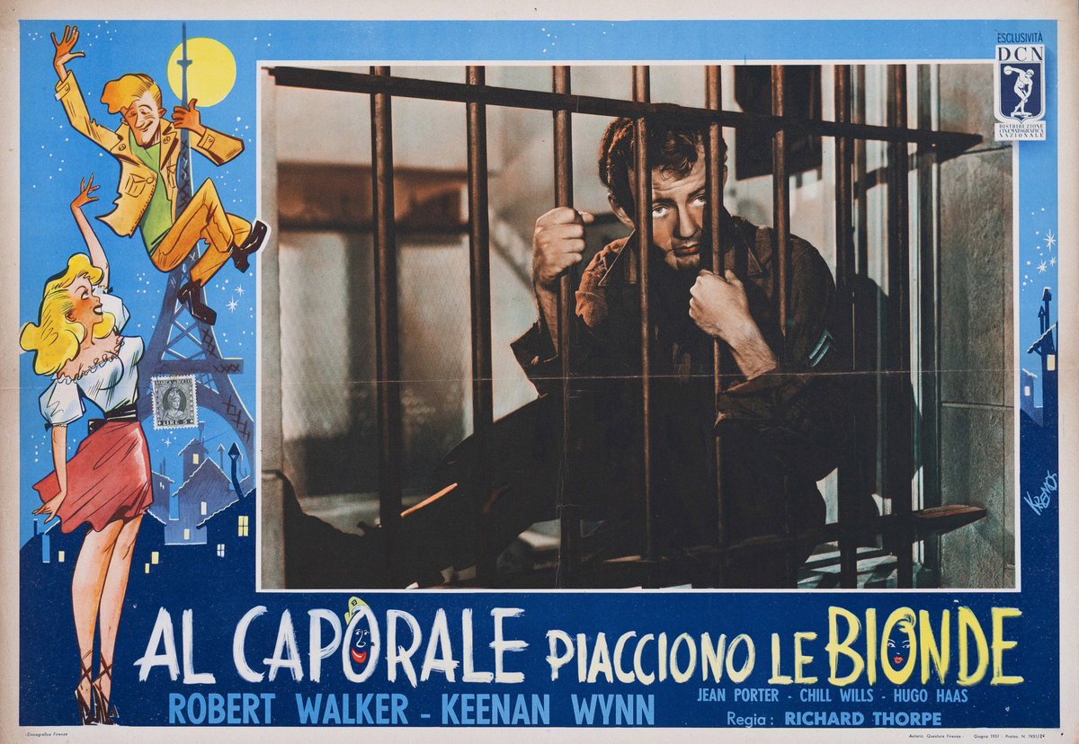 Lobby Card 2 for the film What Next, Corporal Hargrove? (1945), painted by Niso Ramponi (Kremos)