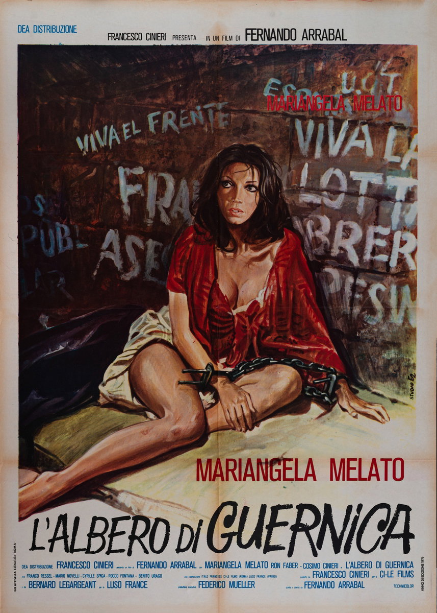 Manifesto 2 per il film L'albero di Guernica (1975), dipinto da Studio E2 (Sciotti-Tarantelli)