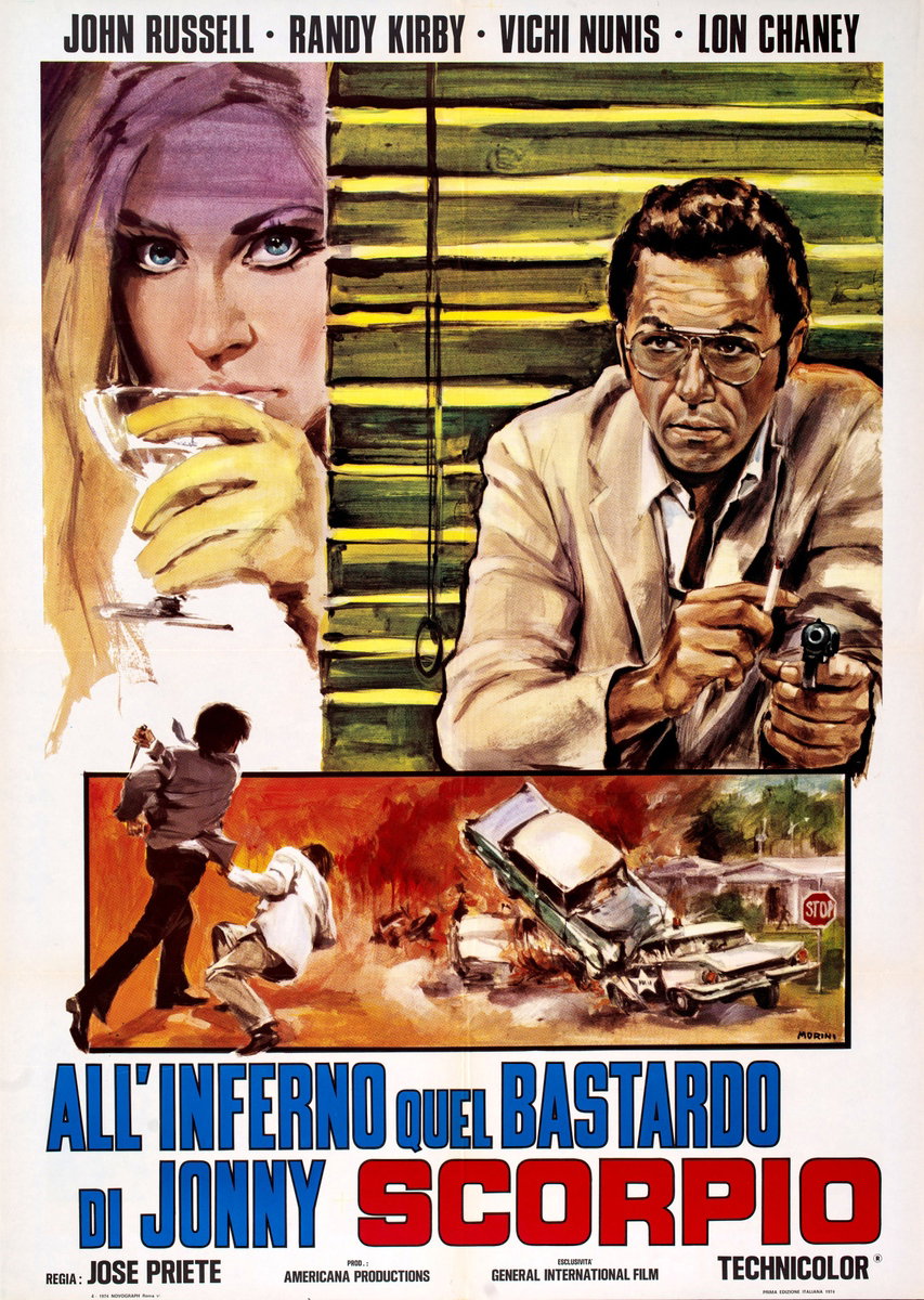 Poster 2 for the film Fireball Jungle (1968), painted by Basilio Morini
