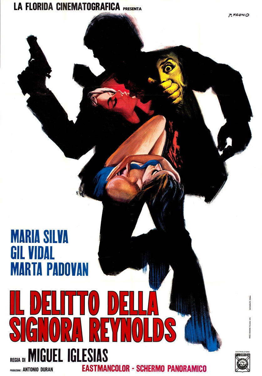 Manifesto 2 per il film Il delitto della signora Reynolds (1970), dipinto da Franco Picchioni
