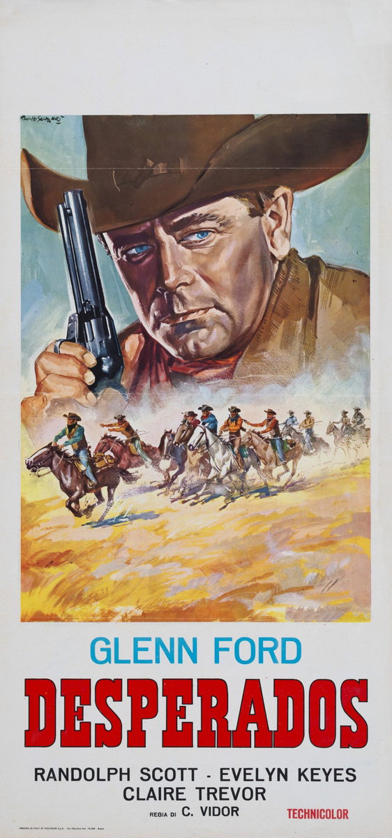 Locandina 2 for the film The Desperadoes (1943), painted by Rodolfo Gasparri