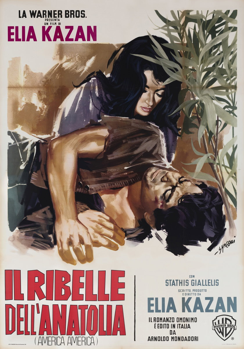 Poster 3 for the film America America (1963), painted by Sandro Simeoni (Symeoni)