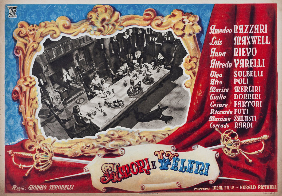 Lobby Card 2 for the film Love and Poison (1950), painted by Scalora