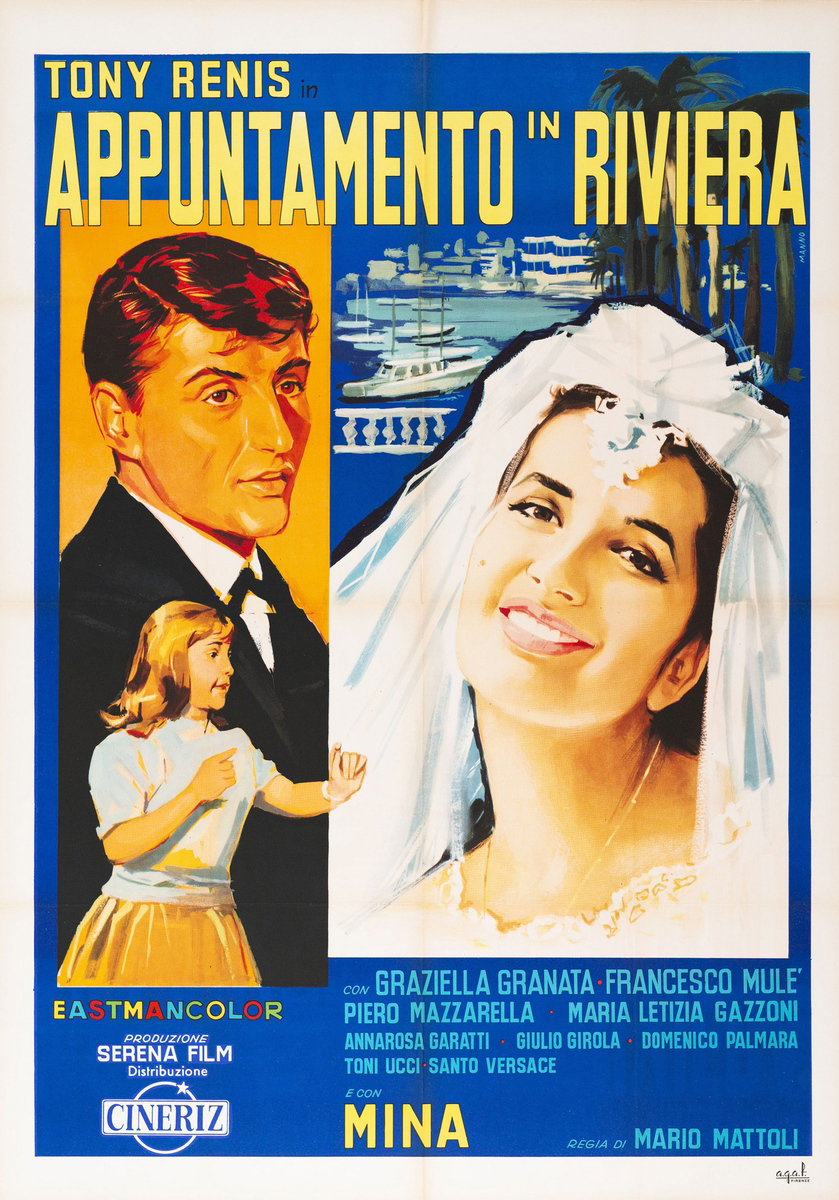 Manifesto 2 per il film Appuntamento in Riviera (1962), dipinto da Dante Manno