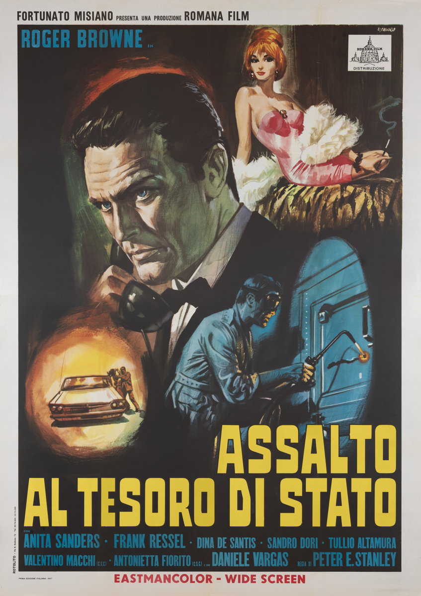 Poster 2 for the film Assault on the State Treasure (1967), painted by Renato Casaro (Renè)