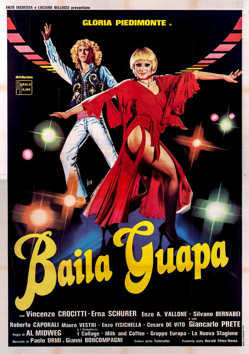 Manifesto 2 per il film Baila Guapa (1979), dipinto da Giovanni Alessandri (Aller)