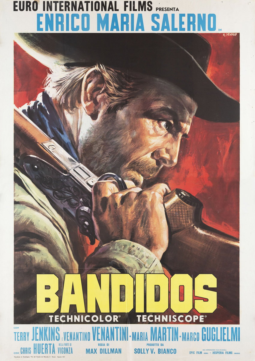Manifesto 3 per il film Bandidos (1967), dipinto da Renato Casaro (Renè)