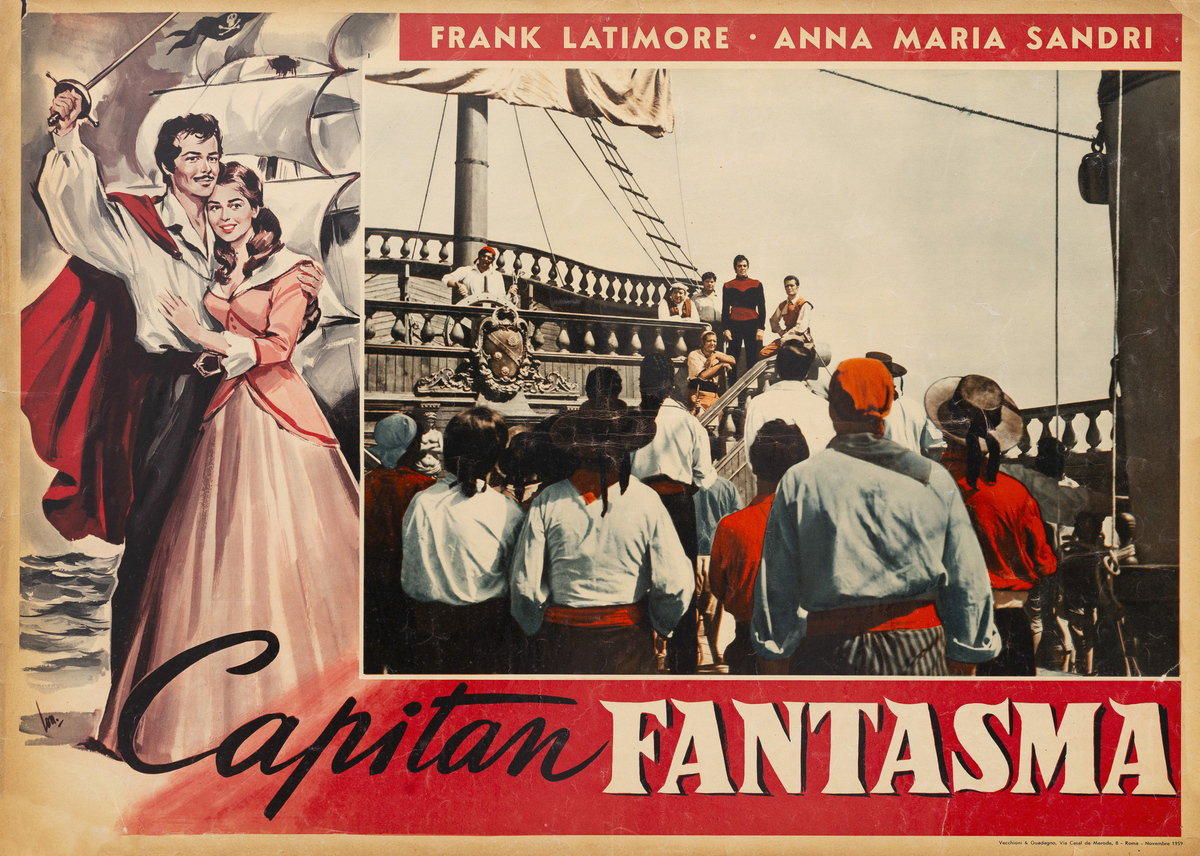 Lobby Card 3 for the film Ghost Captain (1953), painted by Carlantonio Longi