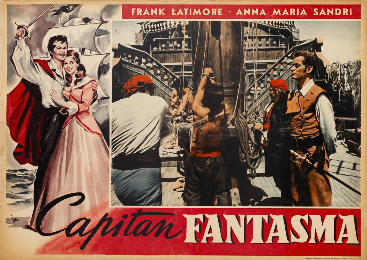Lobby Card 4 for the film Ghost Captain (1953), painted by Carlantonio Longi