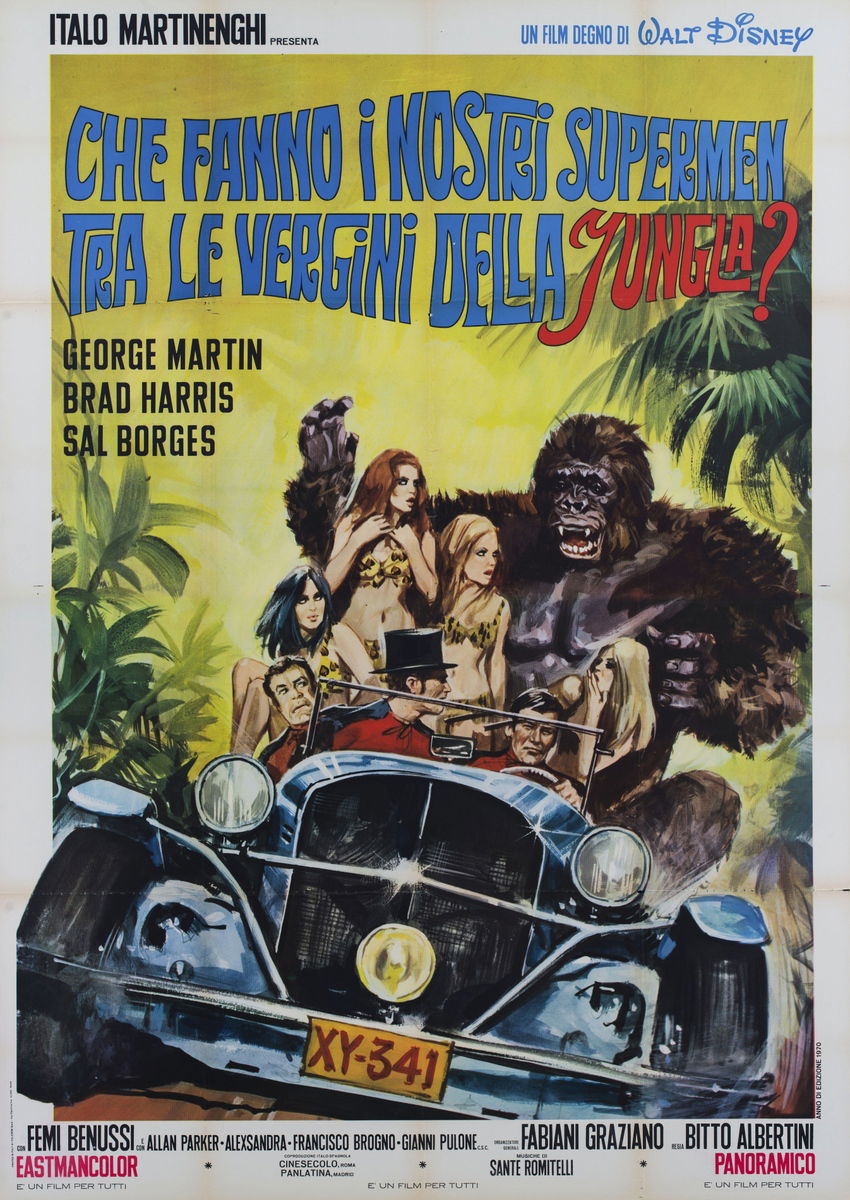 Che fanno i nostri supermen tra le vergini della giungla? - Manifesto 1