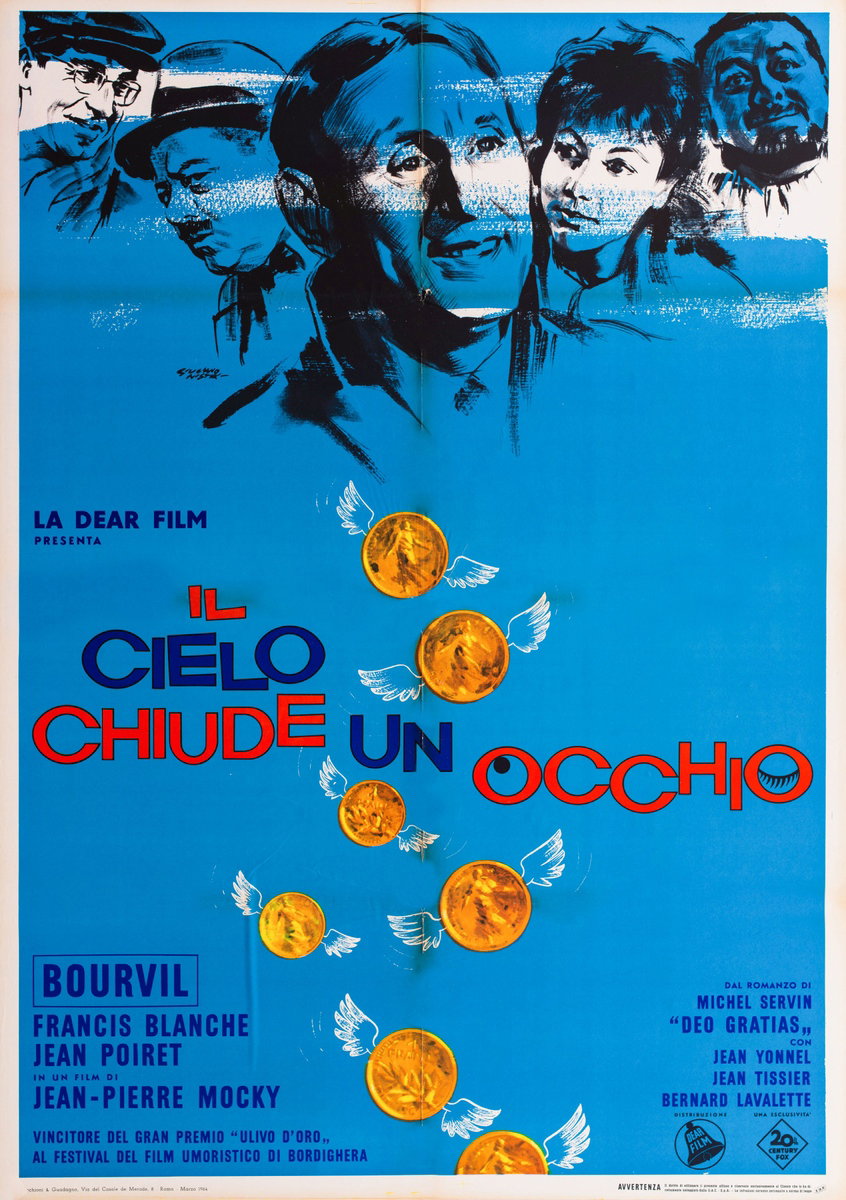 Manifesto 2 per il film Il cielo chiude un occhio (1963), dipinto da Giuliano Nistri