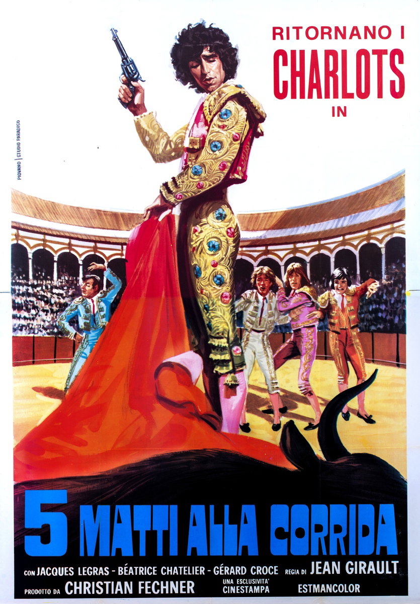 Poster 2 for the film Charlots Go to Spain (1972), painted by Mario Piovano
