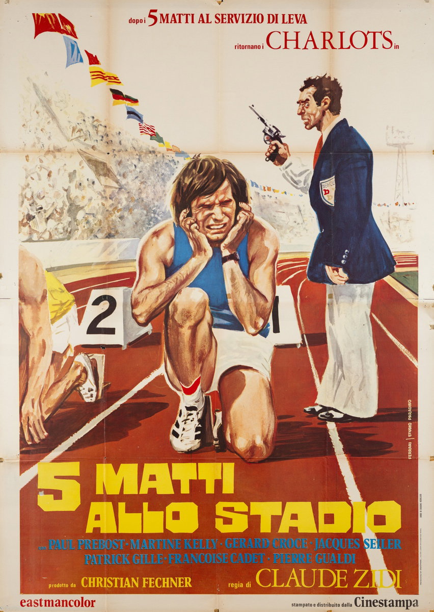Poster 2 for the film Stadium Nuts (1972), painted by Mario Ferrari (Mafè)
