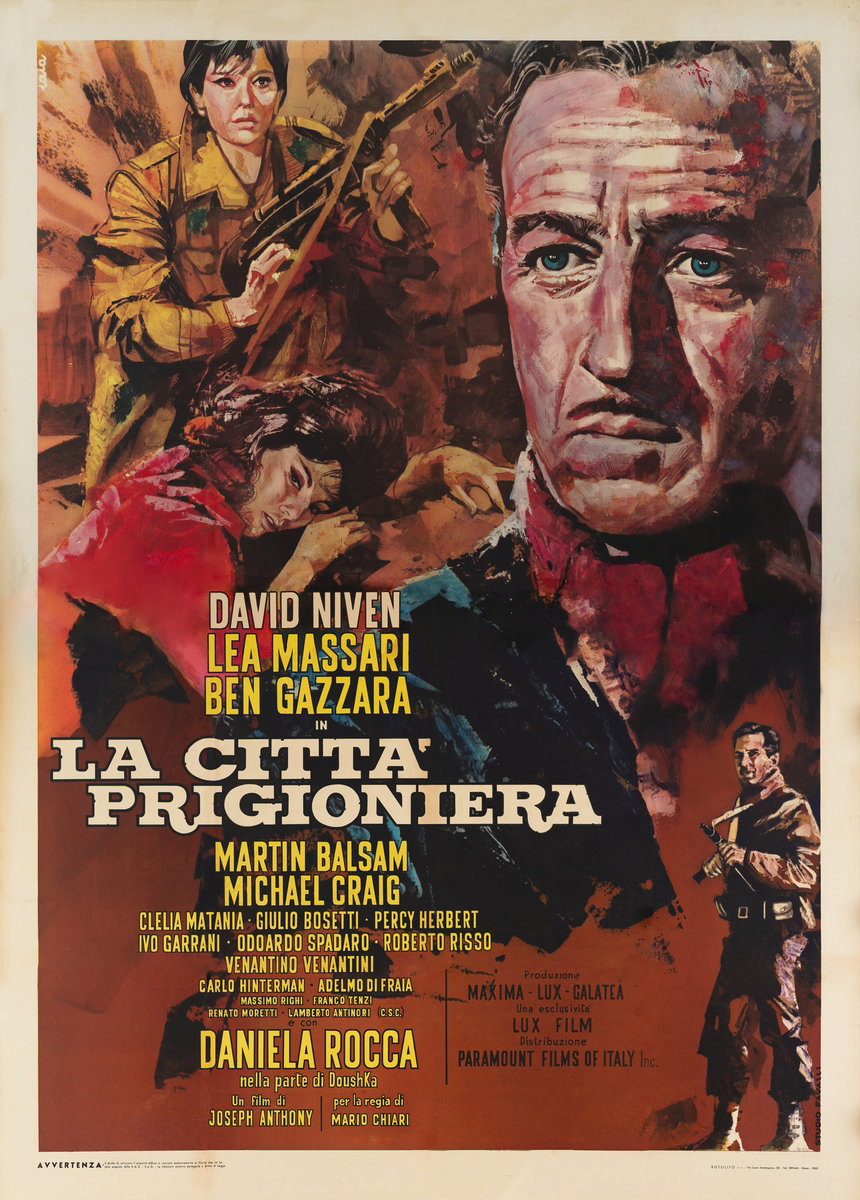 Manifesto 2 per il film La città prigioniera (1962), dipinto da Piero Ermanno Iaia