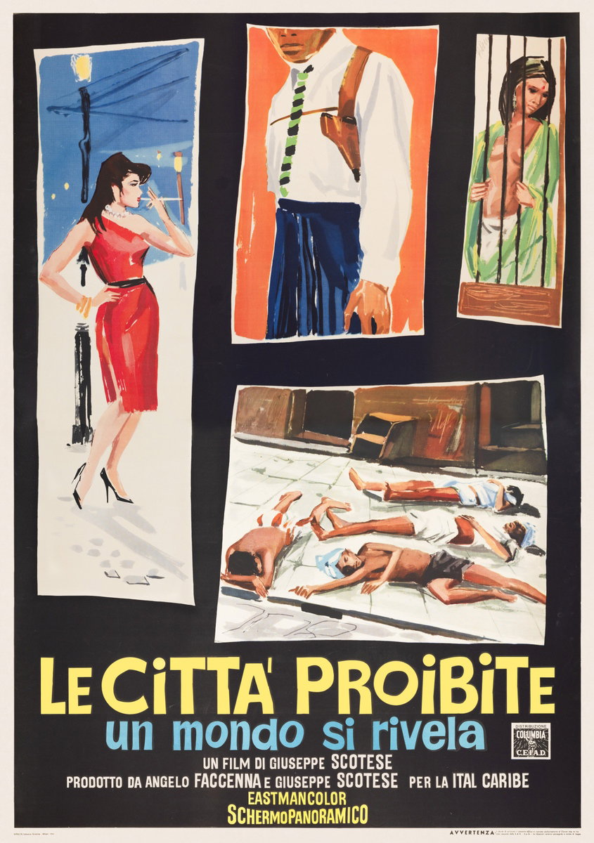 Manifesto 2 per il film Le città proibite - Un mondo si rivela (1964), dipinto da Ercole Brini