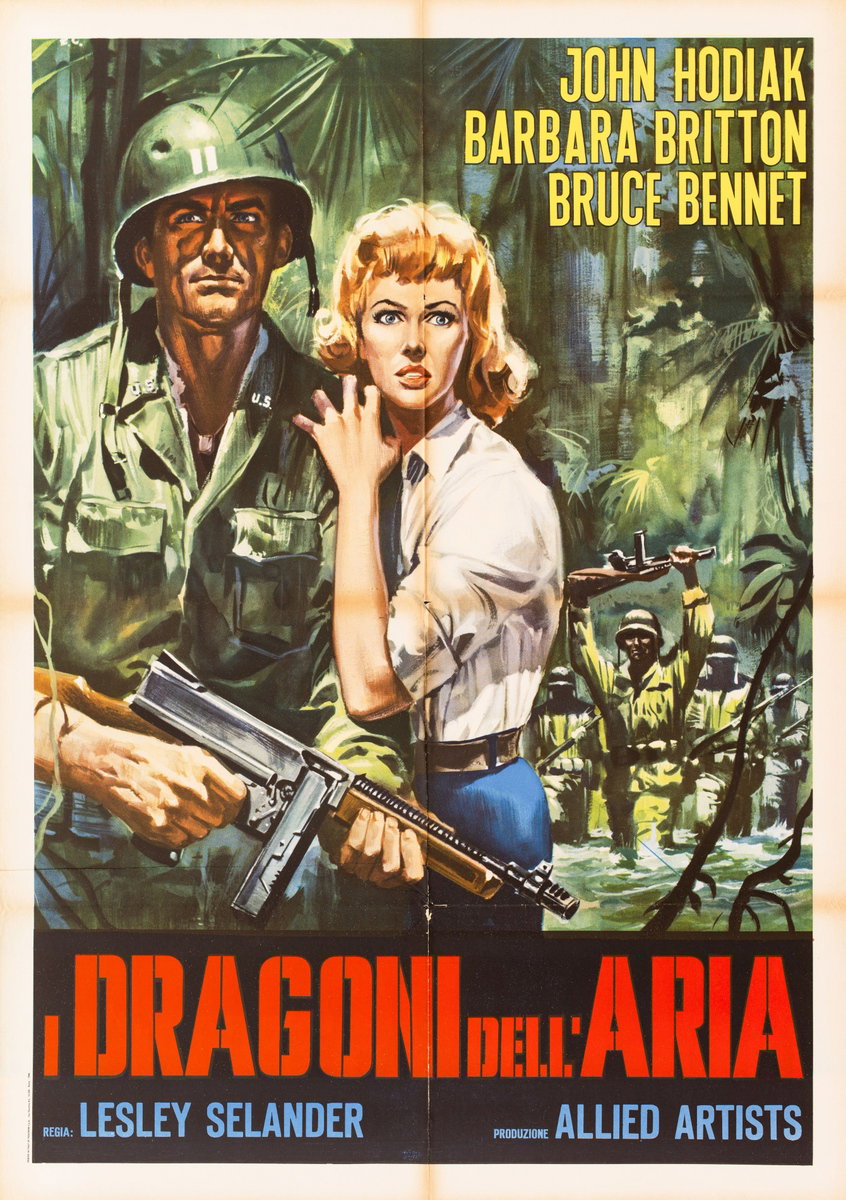 Poster 2 for the film Dragonfly Squadron (1954), painted by Renato Casaro (Renè)