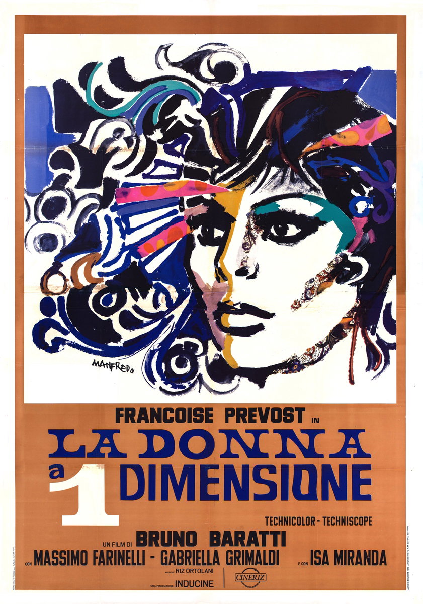 Manifesto 2 per il film La donna a una dimensione (1969), dipinto da Acerbo Manfredo