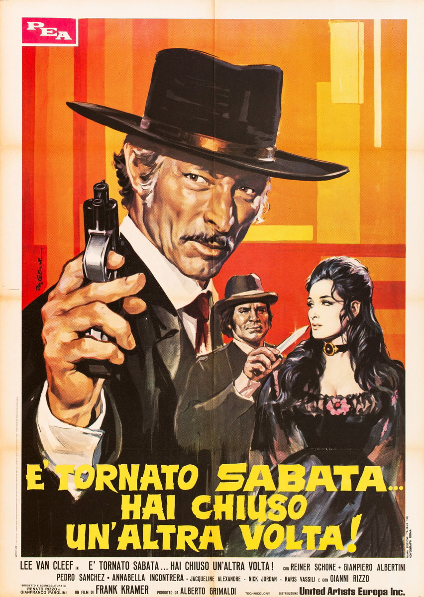 Manifesto 2 per il film è tornato Sabata... hai chiuso un'altra volta! (1971), dipinto da Marcello Colizzi