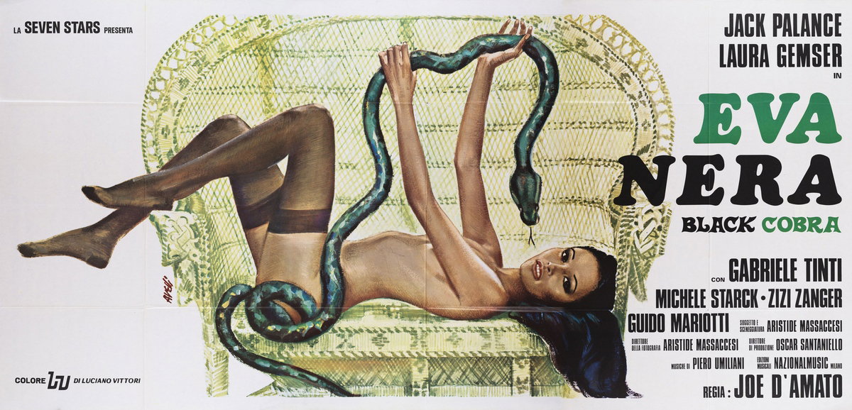 Poster 2 for the film Black Cobra (1976), painted by Agatino Avelli