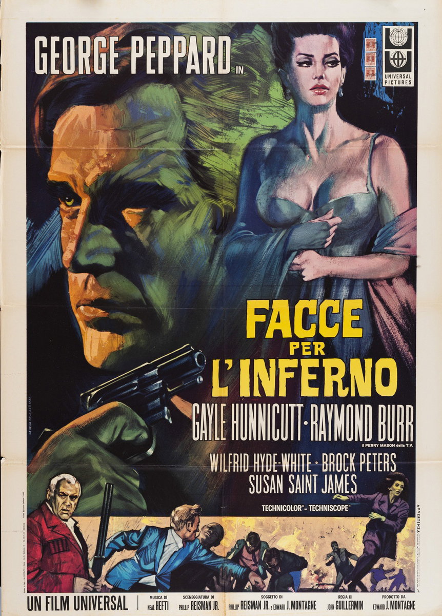 Manifesto 2 per il film Facce per l'inferno (1968), dipinto da Piero Ermanno Iaia