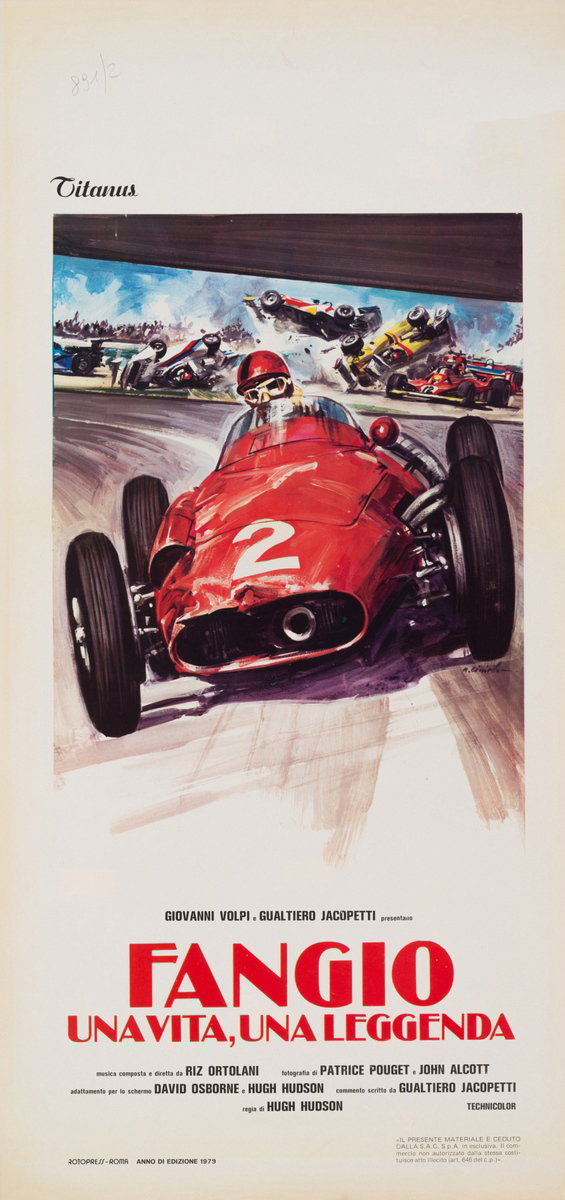 Locandina 2 for the film Fangio: A Life at 300 an Hour (1980), painted by Averardo Ciriello