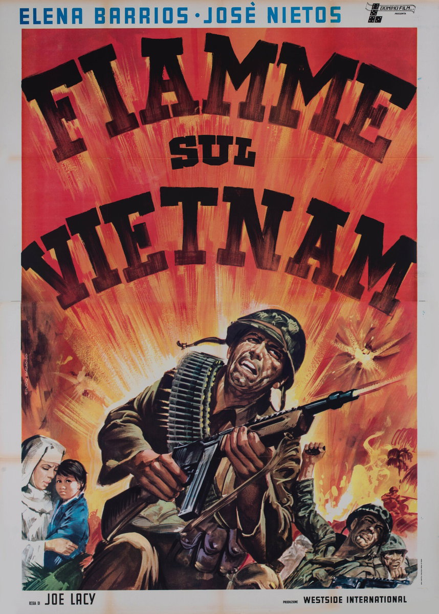 Manifesto 2 per il film Fiamme sul Vietnam (1968), dipinto da Studio Paradiso