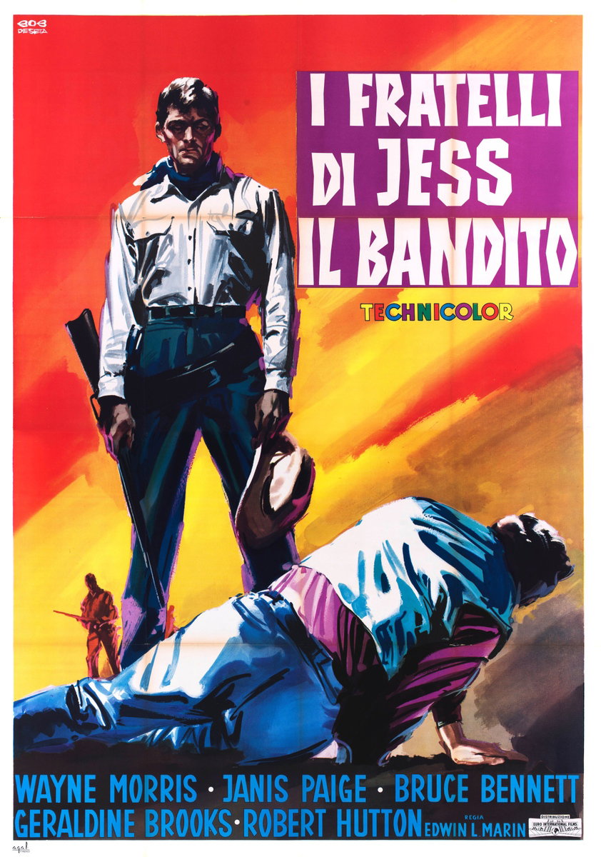 Poster 2 for the film The Younger Brothers (1949), painted by Roberto De Seta (Bob)