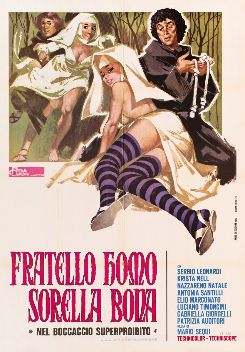 Manifesto 2 per il film Fratello homo sorella bona - Nel Boccaccio superproibito (1972)