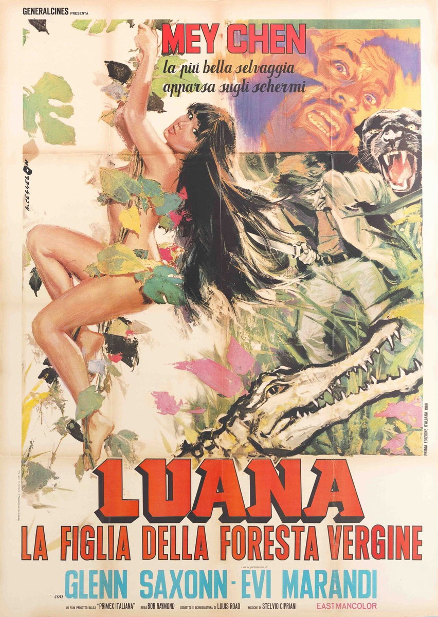 Manifesto 2 per il film Luana - La figlia della foresta vergine (1968), dipinto da Angelo Cesselon
