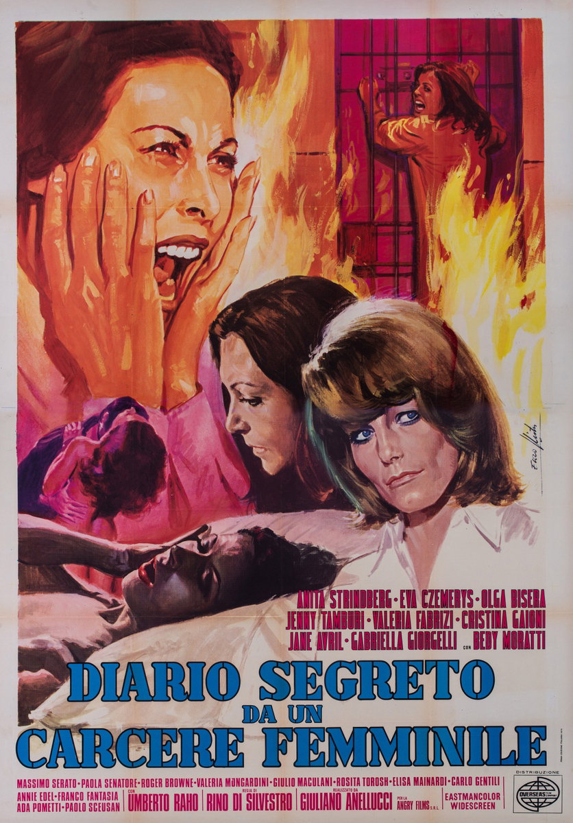 Poster 2 for the film Women in Cell Block 7 (1973), painted by Lorenzo Nistri (Enzo)