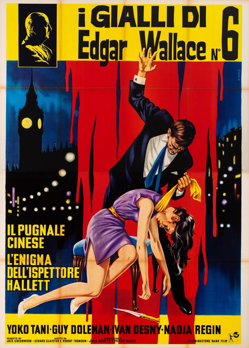 Manifesto 2 per il film I gialli di Edgar Wallace n°6 (1963), dipinto da Bruno Napoli