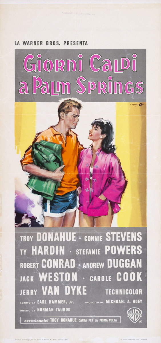 Locandina 3 for the film Palm Springs Weekend (1963), painted by Angelo Cesselon