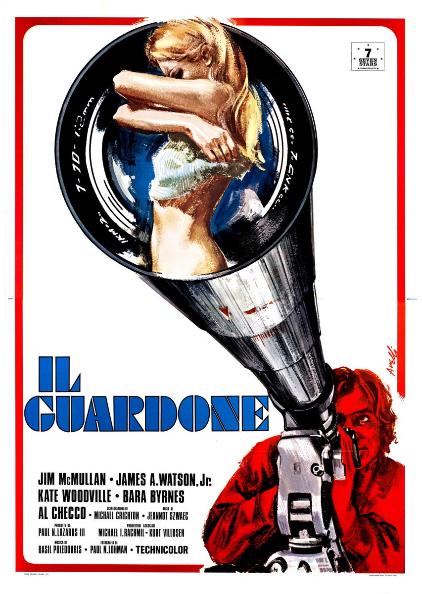 Manifesto 2 per il film Il guardone (1973), dipinto da Agatino Avelli
