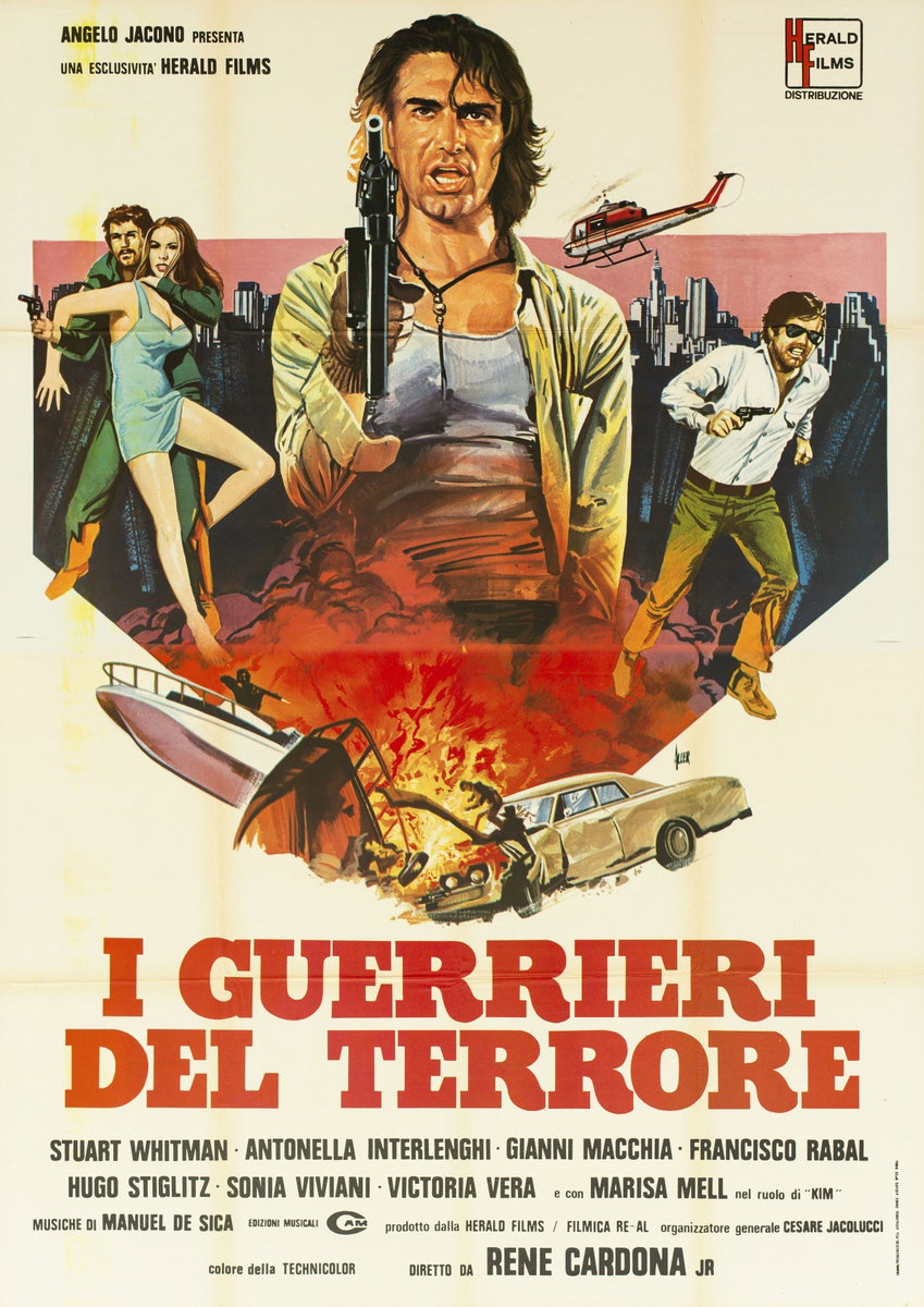 Manifesto 2 per il film I guerrieri del terrore (1980), dipinto da Giovanni Alessandri (Aller)