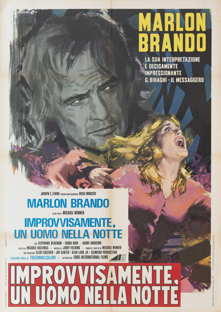 Poster 3 for the film The Nightcomers (1972), painted by Angelo Cesselon