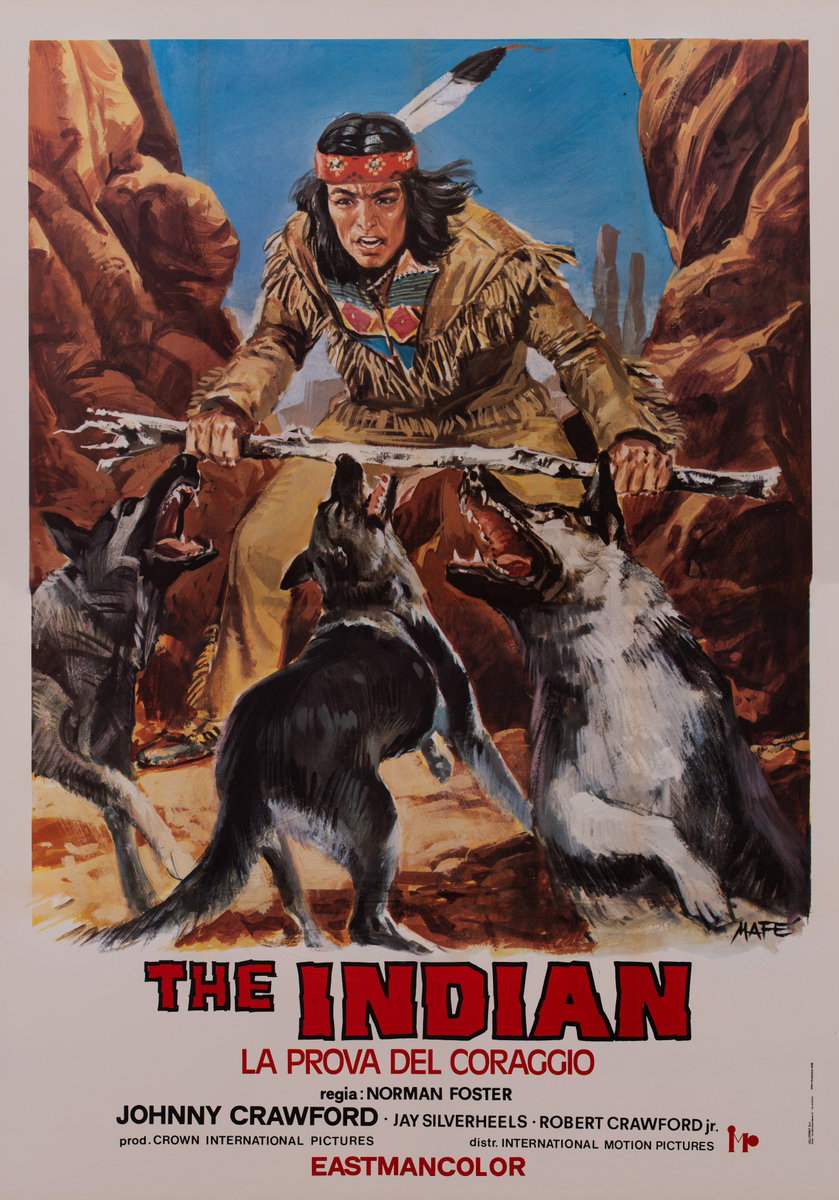 Poster 3 for the film Indian Paint (1965), painted by Mario Ferrari (Mafè)