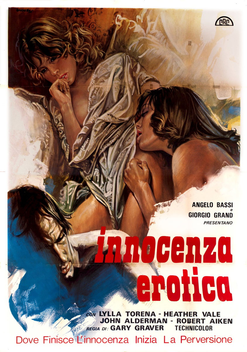 Poster 2 for the film Innocenza erotica (1976), painted by Studio E2 (Sciotti-Tarantelli)
